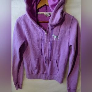 PINK purple zip up jogger hoodie women's size xs